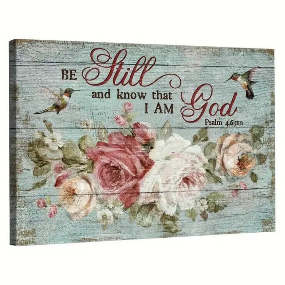 Be Still And Know That I Am God Canvas Print Framed 11.8" x 15.7" Wall Art NEW! Home & Garden:Home Décor:Posters & Prints Style Your Walls
